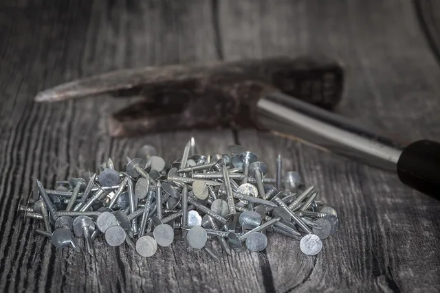 roofers, nails, multicoloured, zinc plated, zinc, metal, roof-cardboard pins, flat head, stole, industry, glittering, tool, metallic, repair, building, equipment, renovation, diy, connect, craft, roofing, roof, hammer, latthammer, carpenter's hammer, zinc, zinc, zinc, zinc, zinc, renovation, renovation. Buying roofing contractor equipment new versus used for first-year owners
